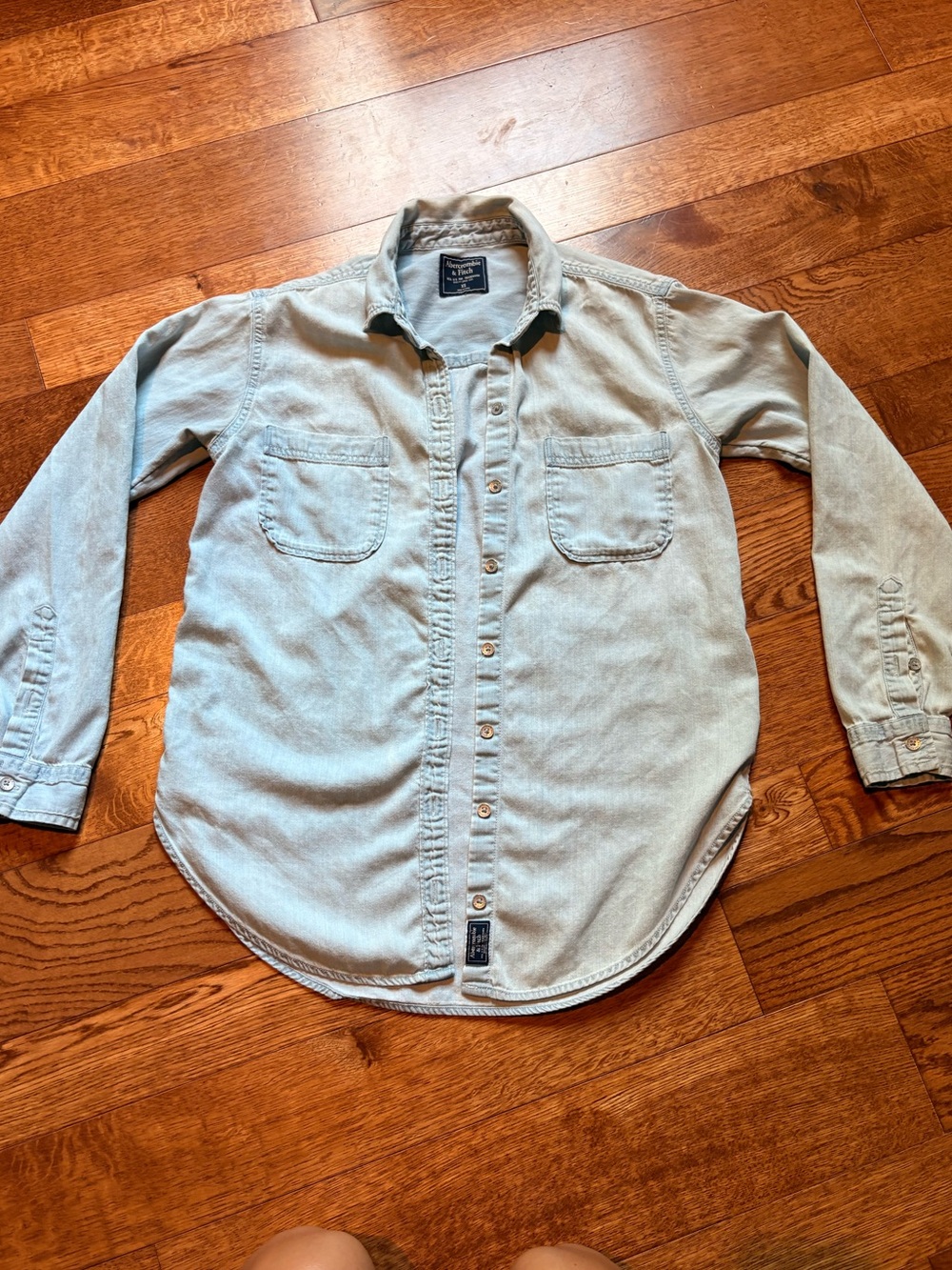 Abercrombie & Fitch Light Blue Denim Button-Down Shirt